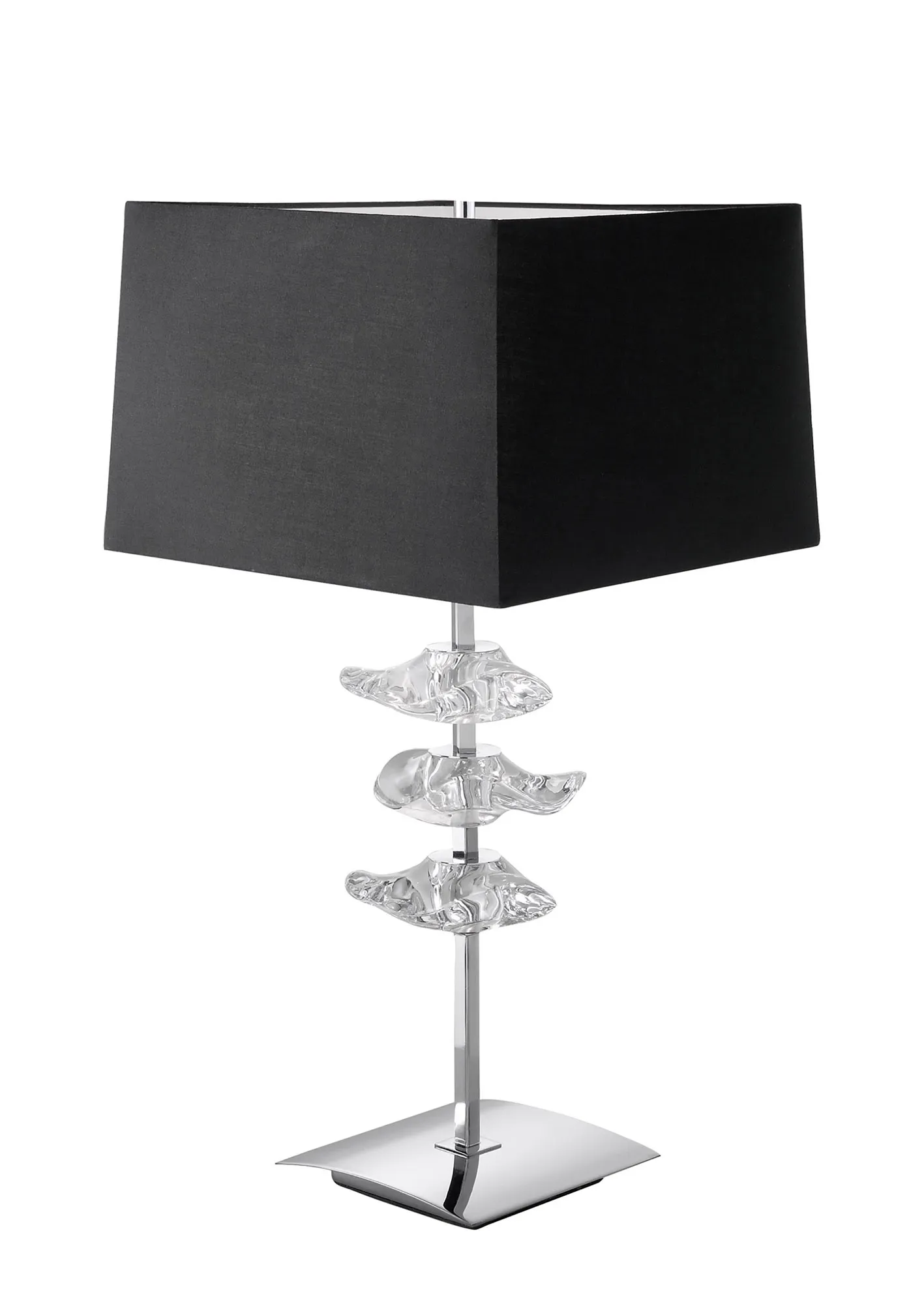 Akira Polished Chrome-Black Table Lamps Mantra Shaded Table Lamps